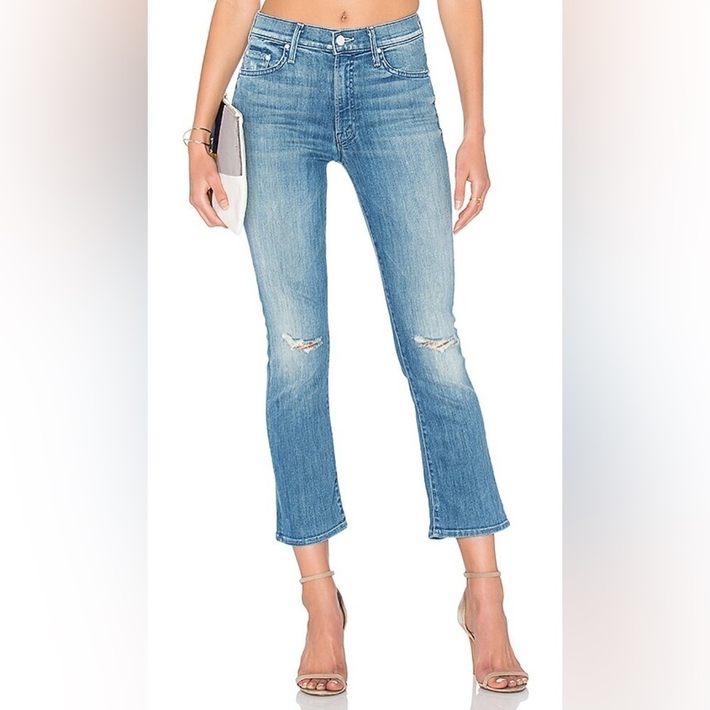 MOTHER Blue inside crop Jeans